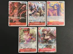 One Piece TCG Card Lot - Red SR, R, P, Shanks, Koala, Kid, Etc - Image 1