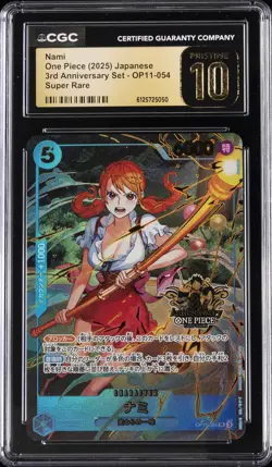 2025 ONE PIECE JPN 3RD ANNIVERSARY SET SUPER RARE #OP11-054 NAMI CGC 10 PRISTINE - Image 1