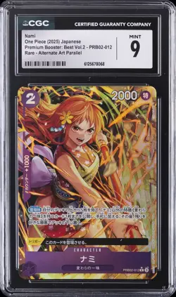 2025 ONE PIECE JAPANESE PREMIUM BOOSTER BEST VOL.2 ALT ART #PRB02-012 NAMI CGC 9 - Image 1