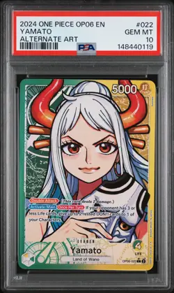 2024 ONE PIECE OP06-WINGS OF THE CAPTAIN ALTERNATE ART #022 YAMATO PSA 10 - Image 1
