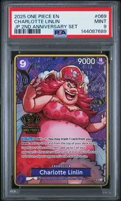 2025 ONE PIECE JAPANESE 2ND ANNIVERSARY SET #069 CHARLOTTE LINLIN PSA 9 - Image 1