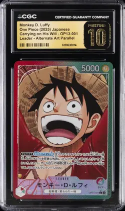 2025 ONE PIECE JPN CARRYING ON HIS WILL ALT ART MONKEY D. LUFFY CGC 10 PRISTINE - Image 1