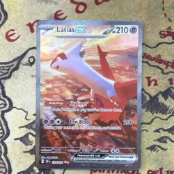 Pokemon Latias ex Basic Card 239/191 Sv08 Surging Sparks SAR Holo 210 HP EX - Image 1
