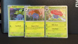 Oddish Gloom Vileplume Phantasmal Flame Cosmo Holo 3-card promo set - Image 1