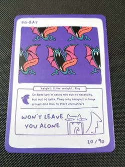 Pokedoodles Series 1 Go-Bat - Golbat 20/90 Pokemon Fan Art Derpy Card - Image 1