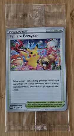 Fanfare Perayaan Promo 374/S-P (Indonesian) Sealed Pokemon Card–Stadium Trainer - Image 1