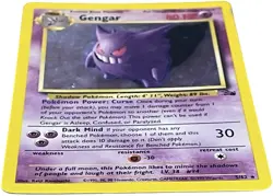 Gengar 5/62 Holo Fossil 1999 Vintage Pokemon Card RARE WOTC MP HP - Image 2
