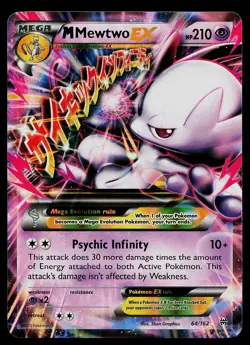 Pokemon Card BREAKthrough M Mewtwo EX 64/162 Rare - Image 1