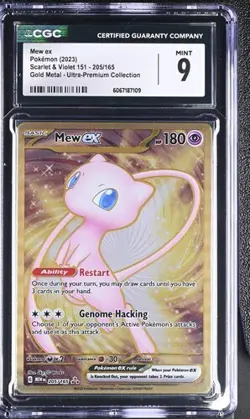 CGC Graded 9 Mint Mew ex 205/165 151 Hyper Rare Pokemon Card MEW EN Not Promo - Image 1