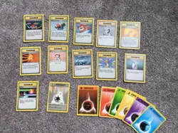 Complete Pokemon Base Set Trainer And Energy Set # 70-102/102 Total 33 Cards - Image 3