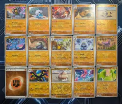 Pokemon Cards lot of 15 (Reverse Holos- Riolu, Ursaluna, Grapploct, etc) - Image 1