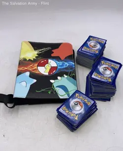 Pokemon Multicolor Binder Game Trading Cards w/Box Of Sleeves Mixed Lot - Image 1