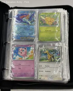 Pokemon Multicolor Binder Game Trading Cards w/Box Of Sleeves Mixed Lot - Image 4