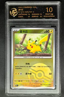 2025 Pokemon TCG Cards CHN. Pikachu 025/151 RPA 10 (same as PSA 10) - Image 1