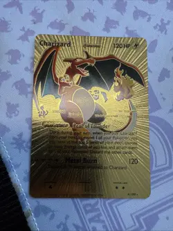 Charizard Gold Foil Display Card Fan Art MINT/NM 120HP - Image 1