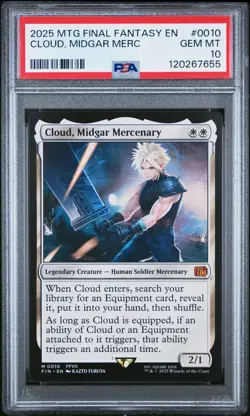 2025 MAGIC: THE GATHERING FINAL FANTASY #0010 CLOUD, MIDGAR MERCENARY PSA 10 - Image 1