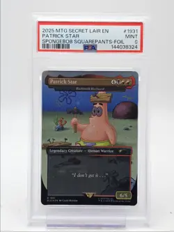 PATRICK STAR 2025 MTG SECRET LAIR SPONGEBOB SQUAREPANTS FOIL 6/5 PSA 9 Q4444 - Image 1
