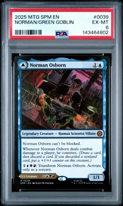 2025 MAGIC: THE GATHERING MARVEL'S SPIDER-MAN GREEN GOBLIN/NORMAN OSBORN PSA 6 - Image 1