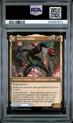 2025 MAGIC: THE GATHERING MARVEL'S SPIDER-MAN GREEN GOBLIN/NORMAN OSBORN PSA 6 - Image 2