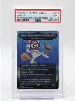SANDY 2025 MTG SECRET LAIR EN SPONGEBOB SQUAREPANTS FOIL PSA 9 Q4444 - Image 1