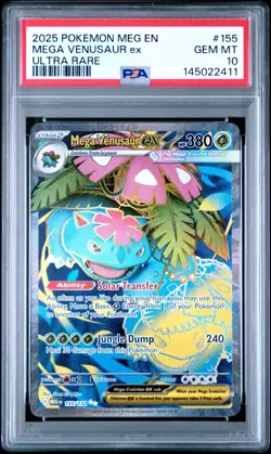 2025 Pokemon MEG En Mega Venusaur Ex Ultra Rare #155 PSA 10 Gem Mint - Image 1