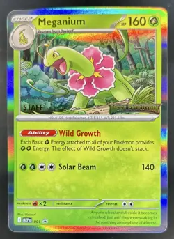 2025 Pokemon MEP Black Star Promos Meganium Staff #001 - Image 1