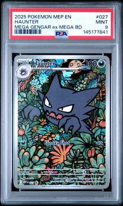 2025 POKEMON MEP MEGA GENGAR EX MEGA BATTLE DECK #027 HAUNTER PSA 9 - Image 1