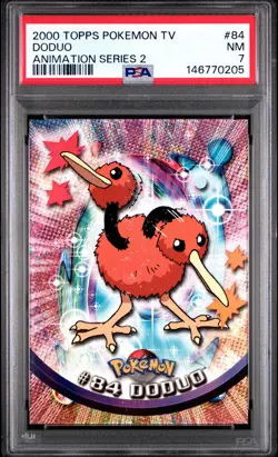 2000 TOPPS POKEMON TV ANIMATION SERIES 2 #84 DODUO PSA 7 - Image 1