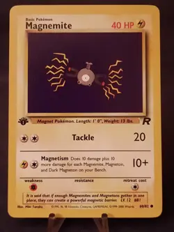 Pokemon Card Team Rocket Magnemite 1st Edition #60/82 VLP-NM - Image 1