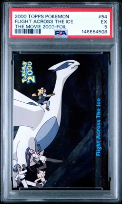 2000 TOPPS POKEMON THE MOVIE 2000 FOIL #54 FLIGHT ACROSS THE ICE PSA 5 - Image 1