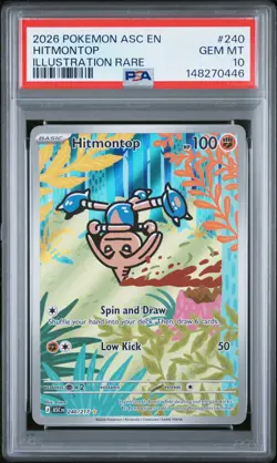 2026 POKEMON ASC EN-ASCENDED HEROES ILLUSTRATION RARE #240 HITMONTOP PSA 10 - Image 1