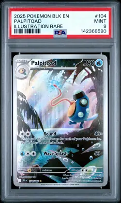 2025 POKEMON BLK EN-BLACK BOLT ILLUSTRATION RARE #104 PALPITOAD PSA 9 - Image 1