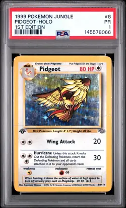 1999 POKEMON JUNGLE 1ST EDITION #8 PIDGEOT-HOLO PSA 1 - Image 1