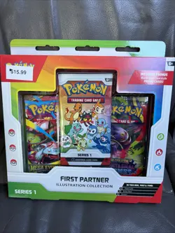 Pokemon TCG First Partner Illustration Collection Box Sealed Booster - Image 1