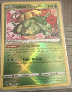 Pokemon Radiant Venusaur Basic Radiant Rare Holo Card 004/078 Pokemon GO NM NICE - Image 1