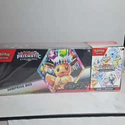 Pokemon Scarlet & Violet Prismatic Evolutions Surprise Box 6 Boosters 1 Promo - Image 1