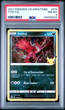 2021 POKEMON CELEBRATIONS #019 YVELTAL PSA 8 - Image 1
