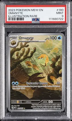 2023 POKEMON MEW EN-151 ILLUSTRATION RARE #180 OMANYTE PSA 9 - Image 1