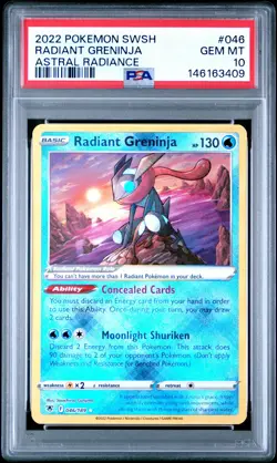 2022 POKEMON SWORD & SHIELD ASTRAL RADIANCE #046 RADIANT GRENINJA PSA 10 - Image 1
