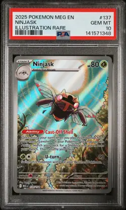 2025 POKEMON MEG EN-MEGA EVOLUTION ILLUSTRATION RARE #137 NINJASK PSA 10 - Image 1