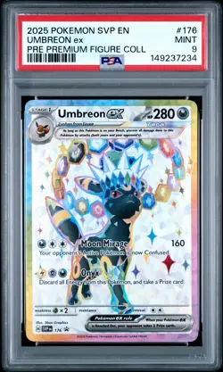 2025 POKEMON SVP PROMO PREMIUM FIGURE COLLECTION #176 UMBREON EX PSA 9 - Image 1