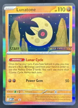 2025 Pokemon MEP Black Star Promos Lunatone Staff #004 - Image 1
