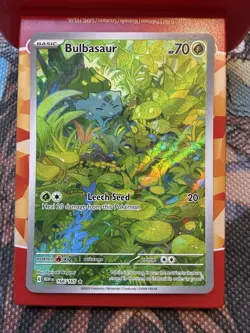 Pokemon Bulbasaur 166/165 Scarlet & Violet 151 Illustration Rare Full Art Holo - Image 1