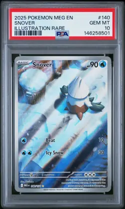 2025 POKEMON MEG EN-MEGA EVOLUTION ILLUSTRATION RARE #140 SNOVER PSA 10 - Image 1