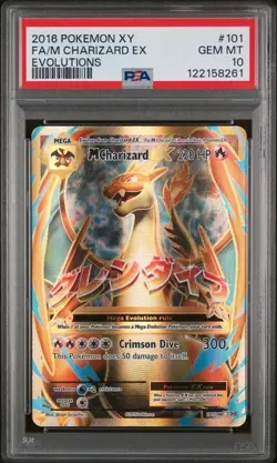 2016 POKEMON XY EVOLUTIONS #101 FULL ART/M CHARIZARD EX PSA 10 - Image 1