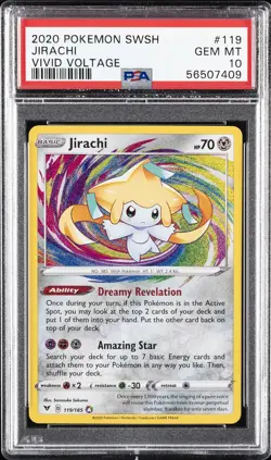 2020 POKEMON SWORD & SHIELD VIVID VOLTAGE #119 JIRACHI PSA 10 - Image 1