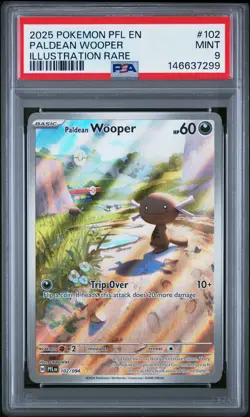 2025 POKEMON PFL EN-PHANTASMAL FLAMES ILLUSTRATION RARE PALDEAN WOOPER PSA 9 - Image 1