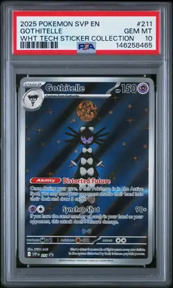 2025 POKEMON SVP WHITE FLARE TECH STICKER COLLECTION #211 GOTHITELLE PSA 10 - Image 1