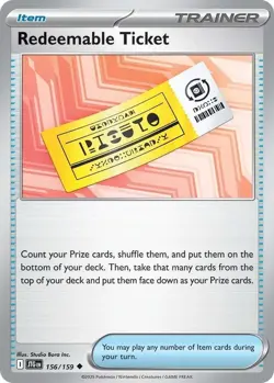 Redeemable Ticket SV09: Journey Together 156/159 NM English Pokemon Card - Image 1