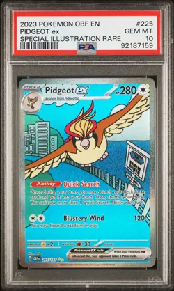 2023 POKEMON OBF EN-OBSIDIAN FLAMES SPECIAL ILLUSTRATION RARE PIDGEOT EX PSA 10 - Image 1
